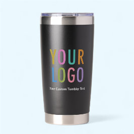 20 oz Zwart Geïsoleerd Tumbler Bedrijf Logo Brande Geïsoleerde Drinkbeker