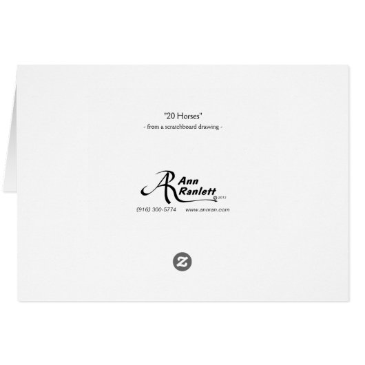 "20 paarden" — Kaart van trekkers (Achterkant Horizontaal)