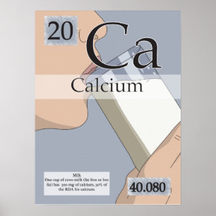 20. Periodieke tabel van de elementen van calcium  Poster