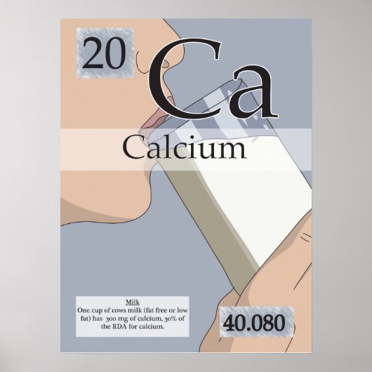 20. Periodieke tabel van de elementen van calcium  Poster (Voorkant)