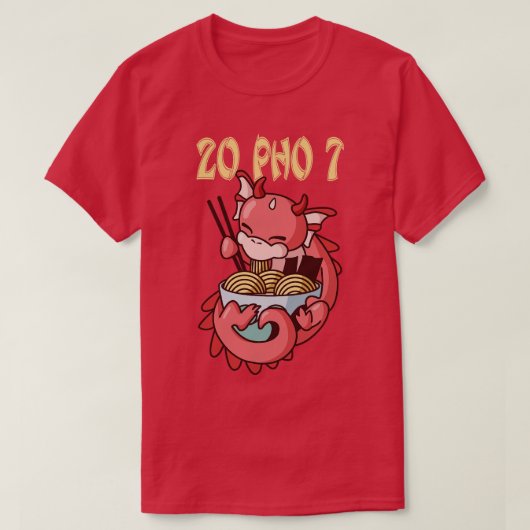 20 Pho 7 Kawaii Dragon RamenOtaku T-shirt (Design voorkant)