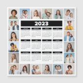 20 Photo Collage 2023 US Calendar Magnetic Card (Voorkant)