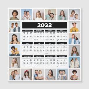 20 Photo Collage 2023 US Calendar Magnetic Card