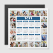 20 Photo Collage 2023 US Calendar Magnetic Card (Voorkant / Achterkant)