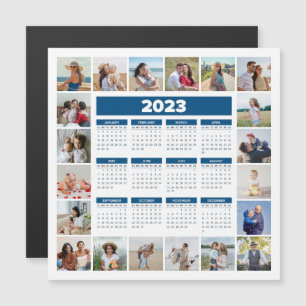 20 Photo Collage 2023 US Calendar Magnetic Card