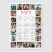 20 Photo Collage US 2023 Calendar Magnetic Card (Voorkant)