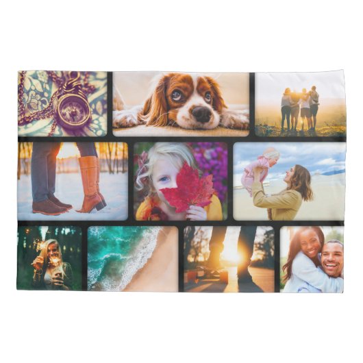 20 Photo Pillow Hoesje Sjabloon Collage Black Lijs Kussensloop (Achterkant)