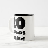 20 pond lichter tweekleurige koffiemok (Voorkant links)