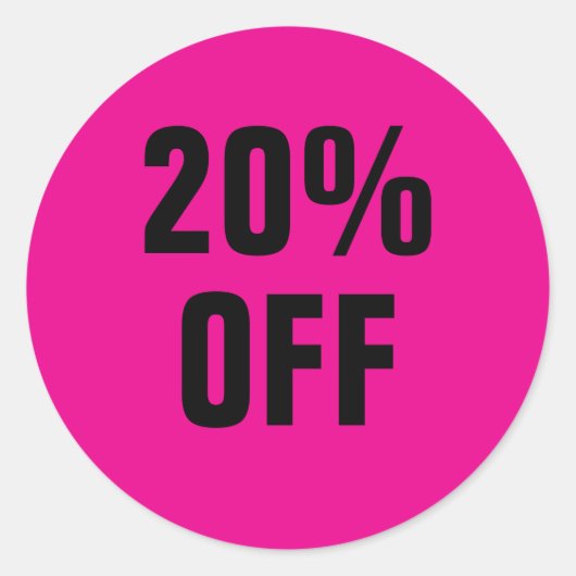 20 Procent Korting Stickers Opruiming Korting Sale (Voorkant)