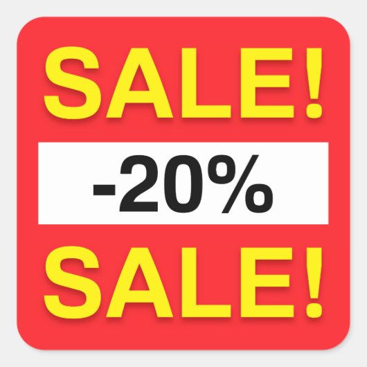 20 procent uitverkoop korting stickers (Voorkant)