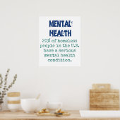 20 procent van de daklozen - geestelijke gezondhei poster (Keuken)