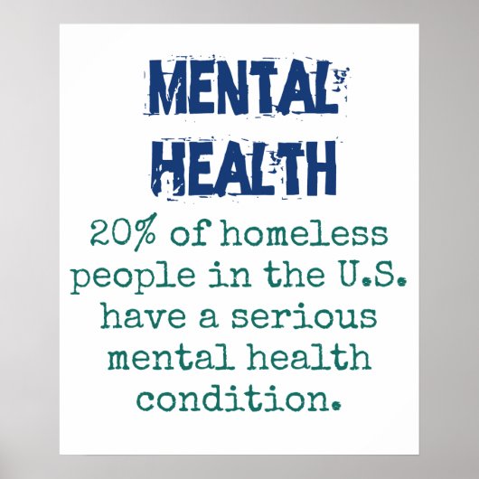 20 procent van de daklozen - geestelijke gezondhei poster (Voorkant)