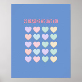 20 redenen die we van je houden - 20e verjaardag - poster