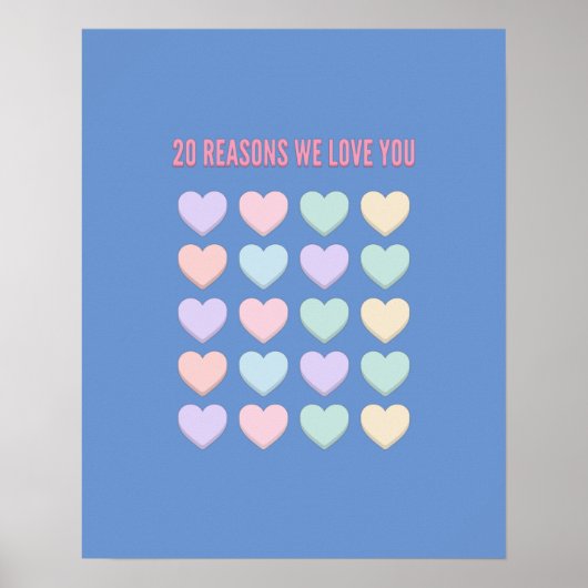 20 redenen die we van je houden - 20e verjaardag - poster (Voorkant)