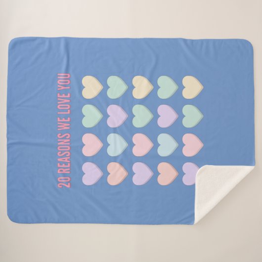 20 redenen die we van je houden - 20e verjaardag - sherpa deken (Voorkant (horizontaal))