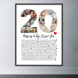 20 redenen waarom ik van je hou 20e verjaardag col poster<br><div class="desc">Vier liefde en creëer blijvende herinneringen met deze Reasons Why I Love You Photo Collage. Deze aanpasbare sjabloon stelt u in staat om een oprecht en gepersonaliseerd cadeau te maken dat perfect is voor verschillende gelegenheden, van huwelijksjubilea tot verjaardagen, Valentijnsdag of gewoon omdat. Redenen Waarom ik van je hou -...</div>