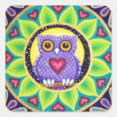 20 schattige kleine paarse uil stickers van Soozie (Voorkant)