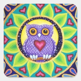 20 schattige kleine paarse uil stickers van Soozie