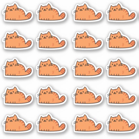 20 Schattige Oranje Kat Planner Sticker (Voorkant)