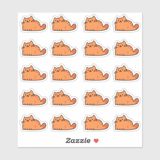 20 Schattigee Oranje kattenplanner Sticker (Vel)