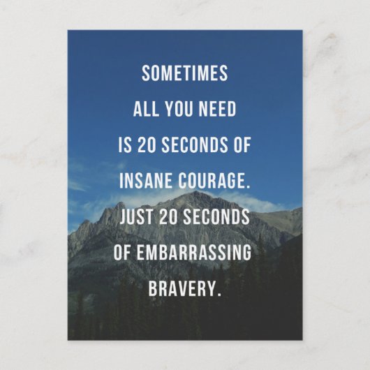 20 seconden krankzinnige moed briefkaart (Voorkant)
