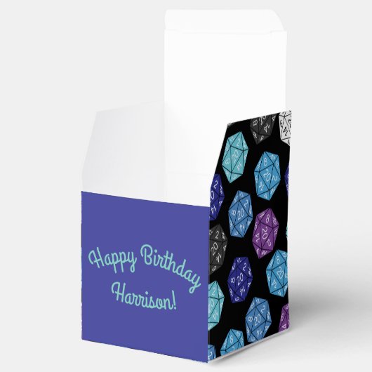 20 Sided Dice DND Games Kids Birthday Party Bedankdoosjes (Geopend)