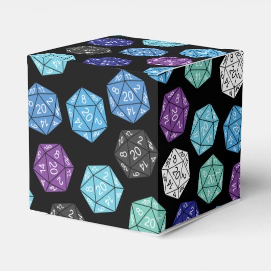 20 Sided Dice DND Games Kids Birthday Party Bedankdoosjes (Achterkant)