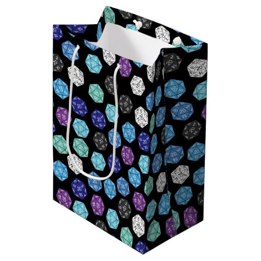 20 Sided Dice DND Games Kids Birthday Party Medium Cadeauzakje (Voorkant Gekanteld)