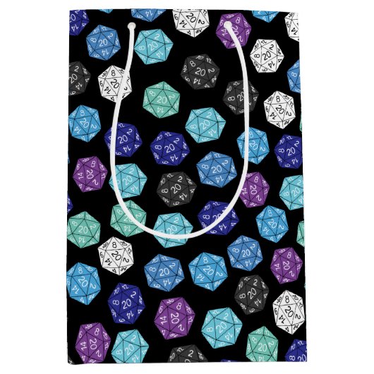 20 Sided Dice DND Games Kids Birthday Party Medium Cadeauzakje (Voorkant)