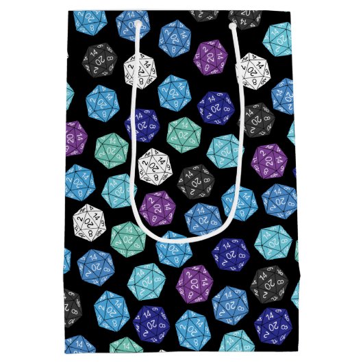 20 Sided Dice DND Games Kids Birthday Party Medium Cadeauzakje (Achterkant)