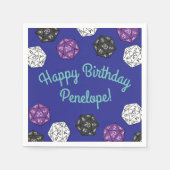 20 Sided Dice DND Games Kids Birthday Party Servet (Voorkant)