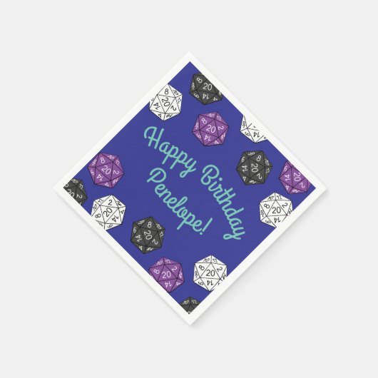 20 Sided Dice DND Games Kids Birthday Party Servet (Hoek)