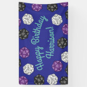 20 Sided Dice DND Games Kids Birthday Party Spandoek (Verticaal)