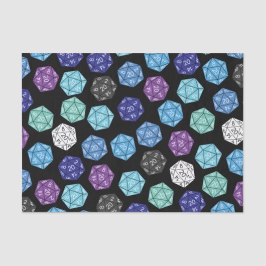 20 Sided Dice DND Games Kids Birthday Party Tissuepapier (Voorkant)
