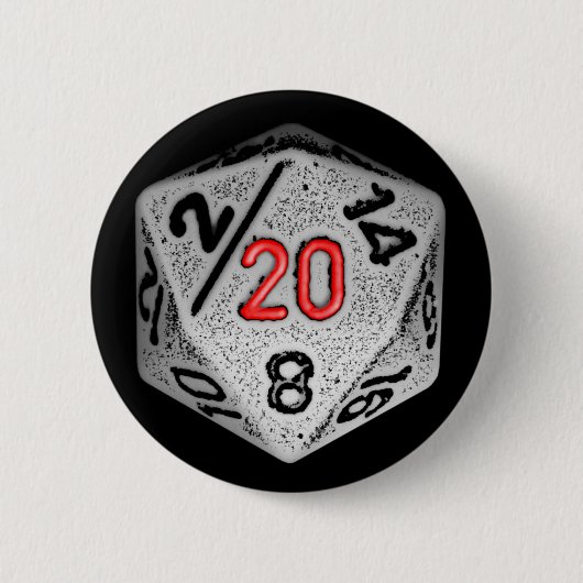 20 Sided Games — Button — alleen Dice (Voorkant)