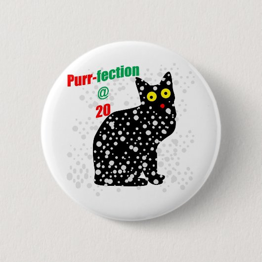 20 Sneeuwkat Spint-fectie Ronde Button 5,7 Cm (Voorkant)