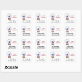 20 Snow Wereldbol retouradres blauw rood kerstfees Vierkante Sticker (Vel)