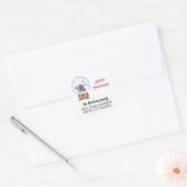 20 Snow Wereldbol retouradres blauw rood kerstfees Vierkante Sticker (Envelop)