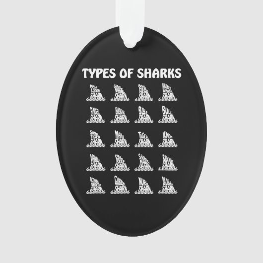 20 soorten haaienvinnen mariene biologie ornament (voorkant)