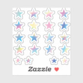 20 Sterren Pastel Regenboog Hologram Planner Sticker (Vel)