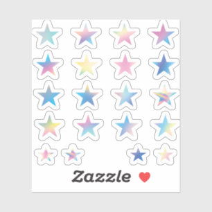 20 Sterren Pastel Regenboog Hologram Planner Sticker