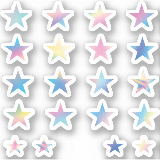 20 Sterren Pastel Regenboog Hologram Planner Sticker (Voorkant)