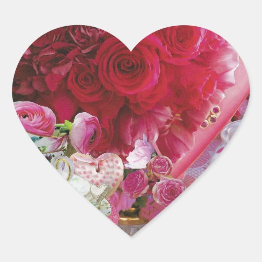 20 Sticker Rozen met China Teacup (Voorkant)