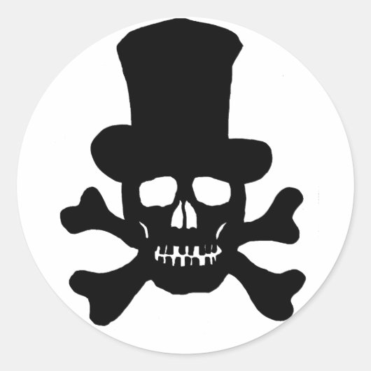 20 Stickers Gif Skull en Kruisbeenderen Hoed (Voorkant)