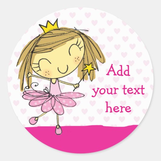 ♥ 20 STICKERS ♥ Schattige Roze Prinses Ballet meis (Voorkant)