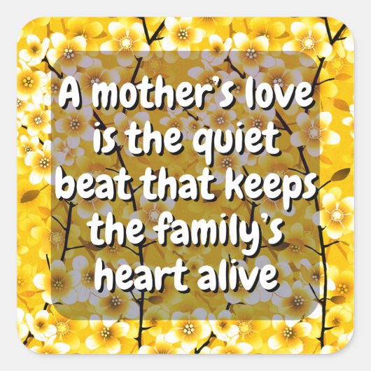 (20 stks) Bloemen Moeder Quote | Schattigee mama S Vierkante Sticker (Voorkant)