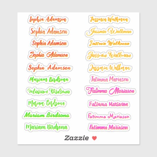 20 stks Elegante Script Namen voor Meisjes, Stijlv Sticker (Vel)