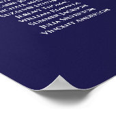 20 Tabel Elegant marineblauw-bruiloft Poster (Hoek)