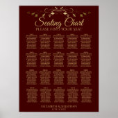 20 Tabel Gold- en Auburn bruin bruiloft Poster (Voorkant)