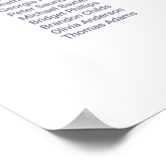 20 Tabel Kleurrijke Bloemen Trouwstoel Grafiek Poster (Hoek)